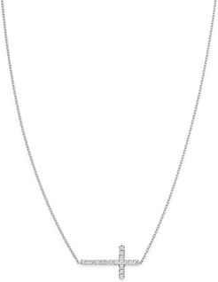 Diamond Cross Necklace in 14K White Gold, 0.15 ct. t.w. - 100% Exclusive