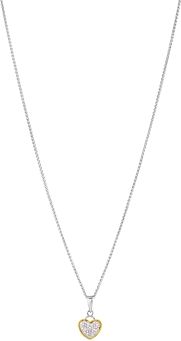 Marc & Marcella Diamond Heart Pendant Necklace in Sterling Silver & 14K Gold-Plated Sterling Silver, 0.21 ct. t.w. 17 - 100% Exclusive