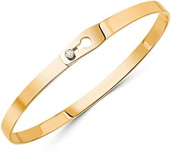 18K Yellow Gold Serrure Bangle Bracelet with Diamonds