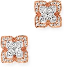 Diamond Clover Stud Earrings in 14K White & Rose Gold, 0.60 ct. t.w. - 100% Exclusive
