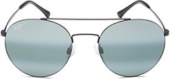 Pele's Hair Polarized Brow Bar Aviator Sunglasses, 53mm