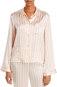 Ruthie Striped-Silk Pajama Shirt