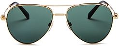 Brow Bar Aviator Sunglasses, 57mm