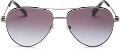 Brow Bar Aviator Sunglasses, 57mm