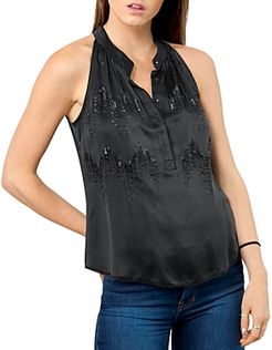 Make The Cut Sequined Silk Top