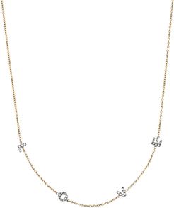 14K Rose Gold Diamond Love Necklace, 18