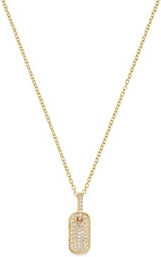 Diamond Dog Tag Pendant Necklace in 14K Yellow Gold, 0.25 ct. t.w. - 100% Exclusive