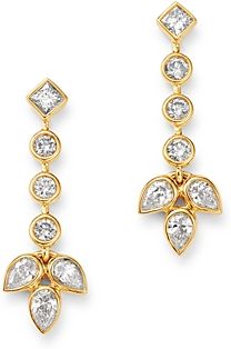 Diamond Fancy-Cut Bezel Bloom Drop Earrings in 14K Yellow Gold, 0.75 ct. t.w. - 100% Exclusive