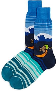 Cotton-Blend Kangaroo Surf Stripe Crew Socks - 100% Exclusive