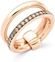 18K Rose Gold Iconica Brown Diamond Double Band Ring