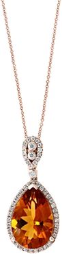 Madeira Citrine & Diamond Teardrop Pendant Necklace in 14K Rose Gold, 18 - 100% Exclusive