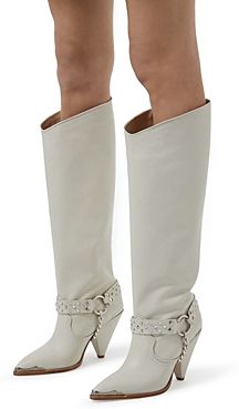 Pull On Embellished High Heel Boots