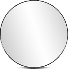 Steele Black Round Mirror