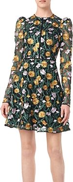 Long Sleeve Floral Embroidered Dress