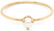 14K Yellow Gold White Pearls Cultured Freshwater Pearl Stacking Ring