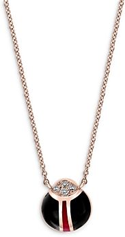 Diamond & Enamel Lady Bug Pendant Necklace in 14K Rose Gold, 15-16 - 100% Exclusive