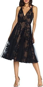 Courtney Sequinned Lace Midi Dress