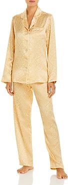 Snake Print Silk Long Pajama Set