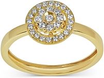 18K Yellow Gold Diamond Flower Statement Ring