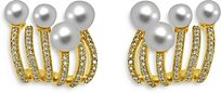 18K Yellow Gold Spectrum Diamond and Cultured Freshwater Pearl Earrings