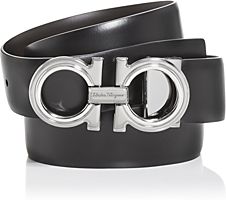 Double Gancini Reversible Leather Belt