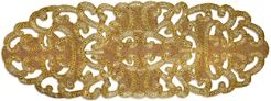 Hand Beaded Gold Tone Lace Runner, 20 x 54