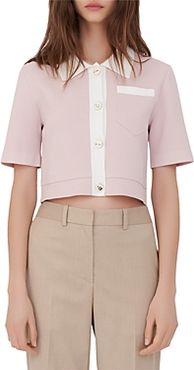 Myshirt Cropped Short Sleeve Cardigan