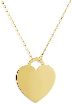 14K Yellow Gold Polished Heart Pendant Necklace, 18 - 100% Exclusive