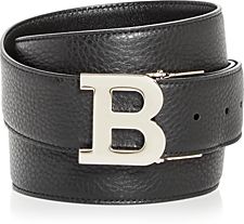 B Logo Reversible Leather Belt
