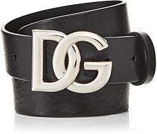 Logo Buckle Leather Belt