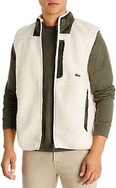 Mixed Media Color Blocked Fleece Vest