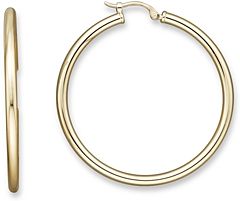 14K Yellow Gold Tube Hoop Earrings - 100% Exclusive
