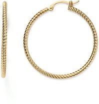 14K Yellow Gold Twisted Hoop Earrings - 100% Exclusive