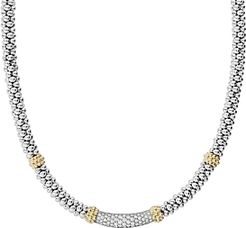 18K Gold & Sterling Silver Diamond Lux Collar Necklace, 18