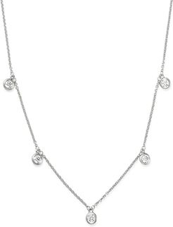 Diamond Bezel Set Droplet Station Necklace in 14K White Gold, 0.50 ct. t.w. - 100% Exclusive