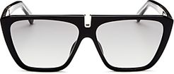 Flat Top Square Sunglasses, 58mm