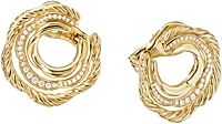 Tides Hoop Earring in 18K Yellow Gold with Diamonds