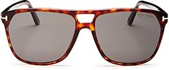 Shelton Polarized Brow Bar Square Sunglasses, 59mm