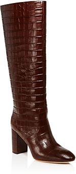 Goldy Croc-Embossed Tall Boots