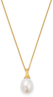 18K Yellow Gold Africa Freshwater Pearl Pendant Necklace, 16.75