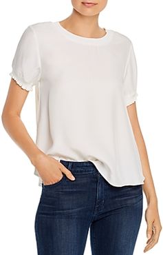 Lenny Short-Sleeve Silk Top