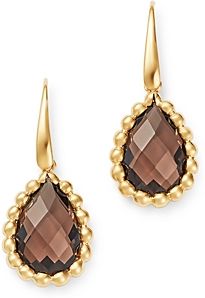 Smokey Quartz Beaded Drop Earrings in 14K Yellow Gold - 100% Exclusive