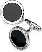 Sterling Silver and Black Onyx Rivet Detail Cufflinks