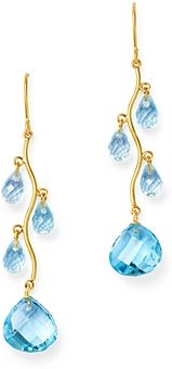 Blue Topaz Chandelier Earrings in 14K Yellow Gold - 100% Exclusive