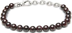 Silver-Plated Brass Paulo Garnet Beaded Bracelet