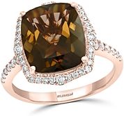 Smoky Quartz & Diamond Statement Ring in 14K Rose Gold - 100% Exclusive