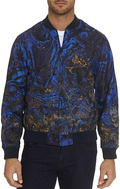 The Lewis Limited Edition Silk Embroidered Oil Slick Print Bomber Jacket