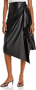 Verna Faux Leather Wrap Skirt