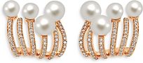 18K Rose Gold Spectrum Diamond and Cultured Freshwater Pearl Earrings