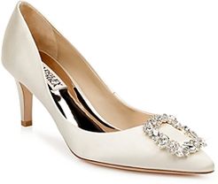 Carrie Crystal Embellished Kitten Heel Pumps